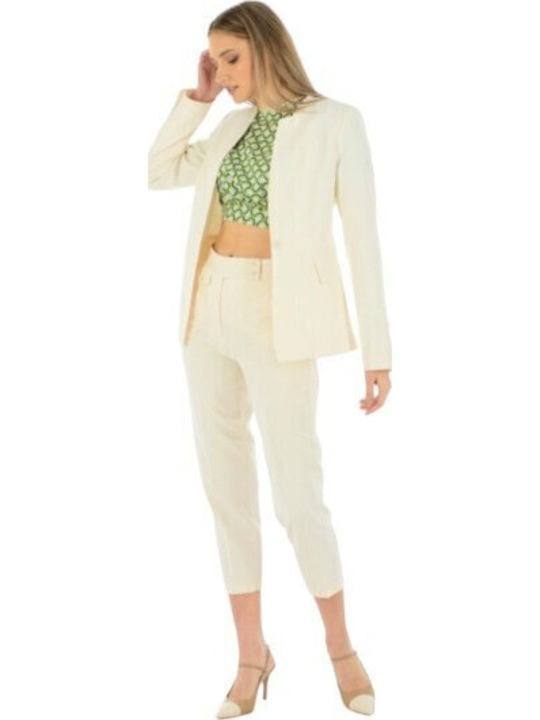 Paranoia Damen Krepp Blazer Weiß