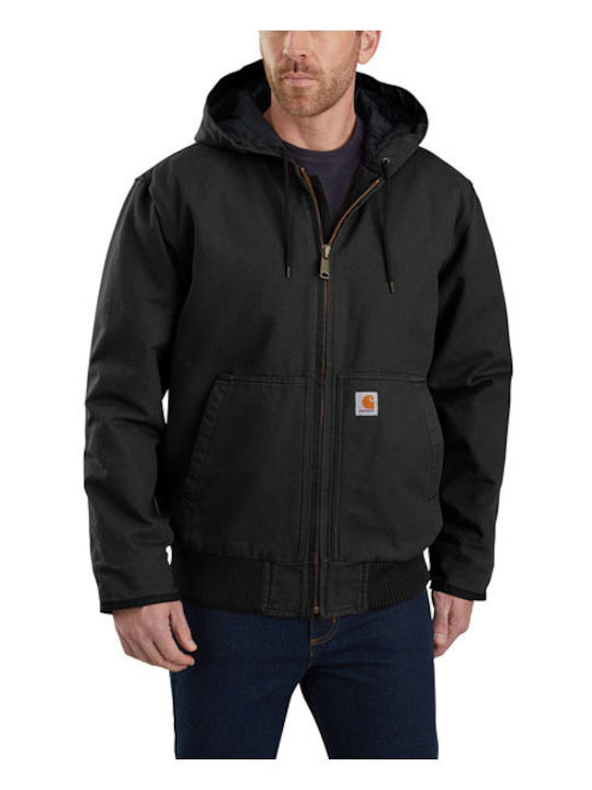 Carhartt Washed Herren Jacke Lässig Schwarz