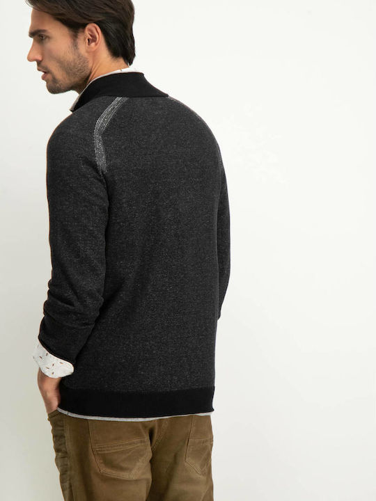 Garcia Jeans Men's Knitted Cardigan with Zipper Black