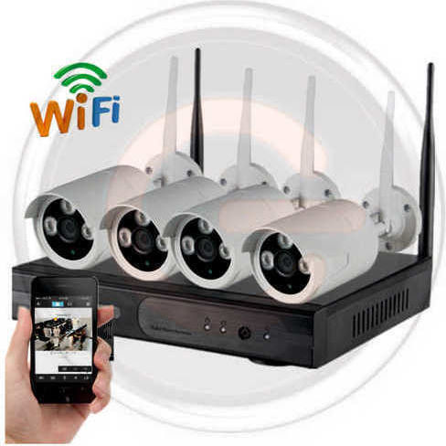 Überwachungssystem Nvr 4 Kameras Drahtlose Kameras IP 720P mit Rekorder NVR