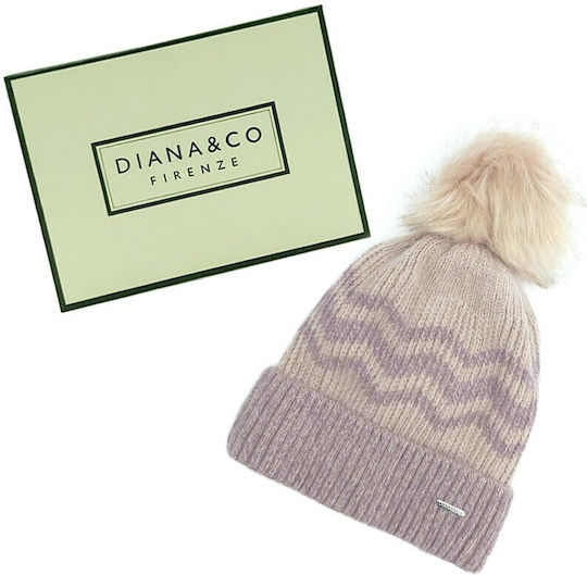 Pom Pom Beanie Frauen Beanie Gestrickt in Flieder Farbe