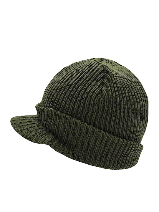 Ribbed Beanie Cap Khaki