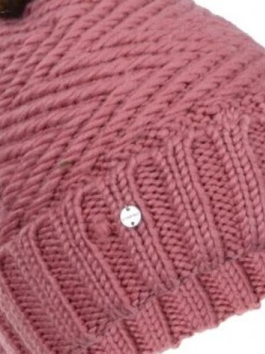Knitted Beanie Cap Pink
