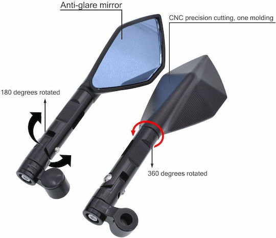Motorcycle Mirrors 2pcs Gold