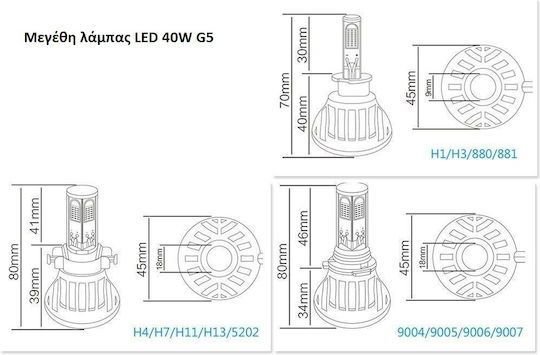 Car Xenon Kit H8 CAN Bus 40W 12V 6000K Cold White