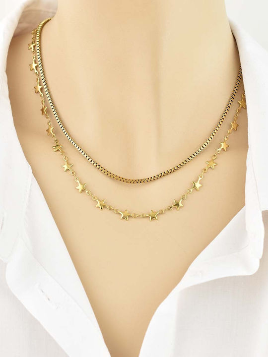 Goldjewels Lanț Gât Placat cu Aur din Oțel Goldjewels Lanț Gât Placat cu Aur din Oțel