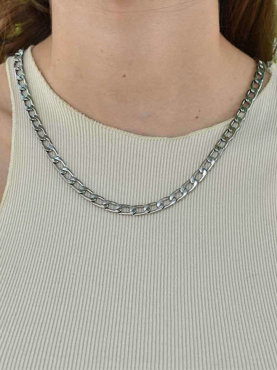 Goldjewels Αλυσίδα Λαιμού από Ατσάλι Φαρδιά Πάχους 7mm και Μήκους 60cm