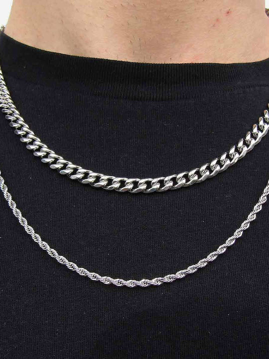Goldjewels Chain Neck Spiral made of Steel Thin Thickness 3mm and Length 50cm