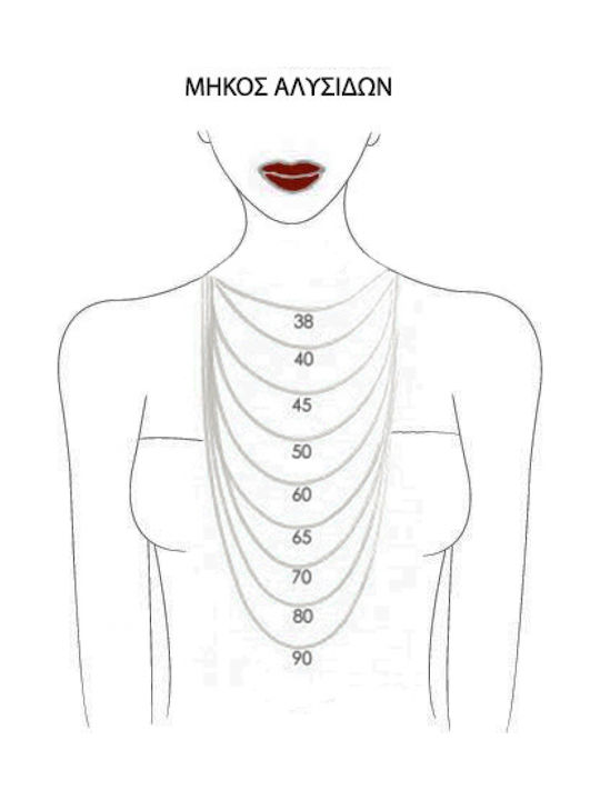 White Gold Chain Neck 9K Length 40cm