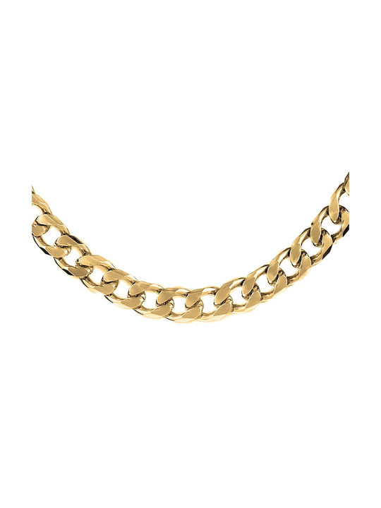 Silver Chain Neck Gold-plated Wide Thickness 8.8mm and Length 60cm