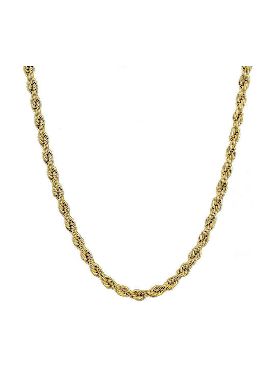 Goldsmith Goldsmith Ασημένια Αλυσίδα Λαιμού Στριφτή Επιχρυσωμένη
