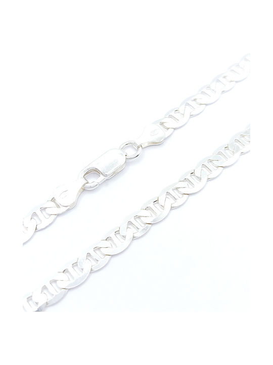 PS Silver Silberne Kette Nacken Breit Dicke 6.5mm und Länge 65cm