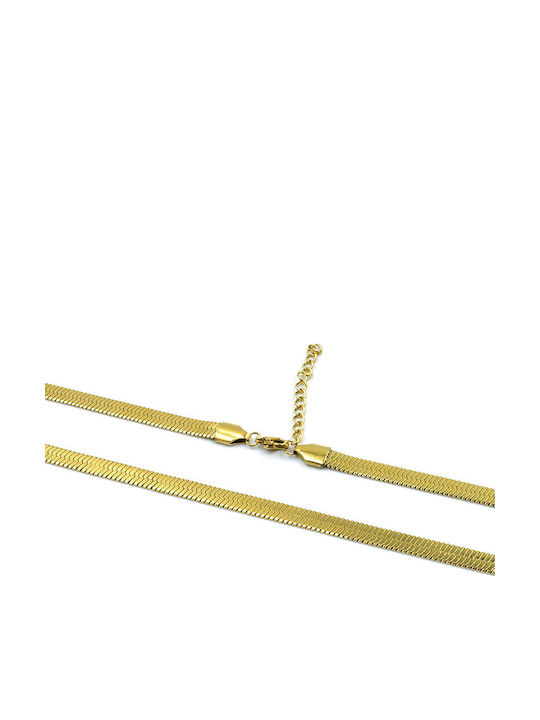 Tatu Moyo Chain Hand Snake made of Steel Gold-plated