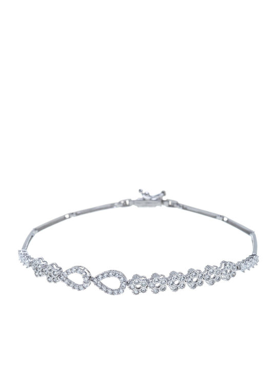 Vitopoulos Set with Necklace , Earrings & Ring from White Gold 14K with Stones