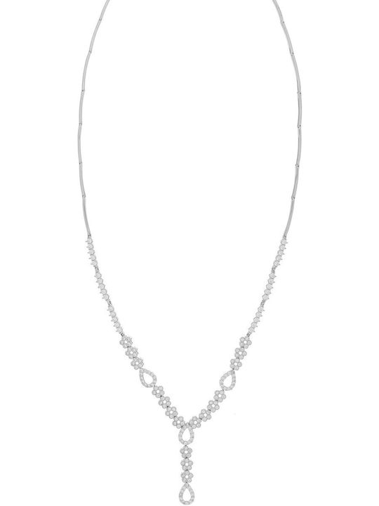 Vitopoulos Set with Necklace , Earrings & Ring from White Gold 14K with Stones