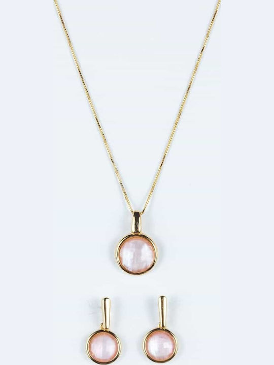 Cuoro Gold Plated Steel Jewelry Set