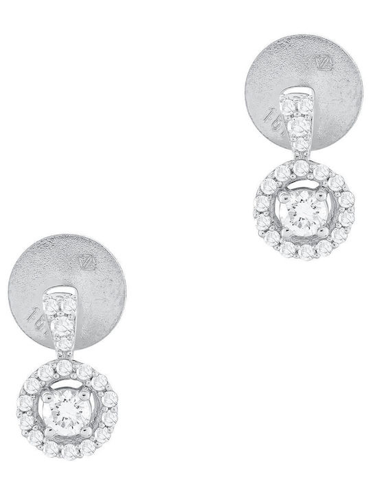 Set with Necklace & Earrings from White Gold 18K with Stones