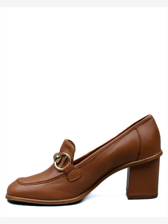 Leder Pumps Tabac Braun
