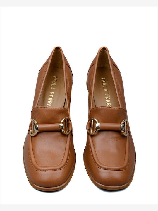Leder Pumps Tabac Braun