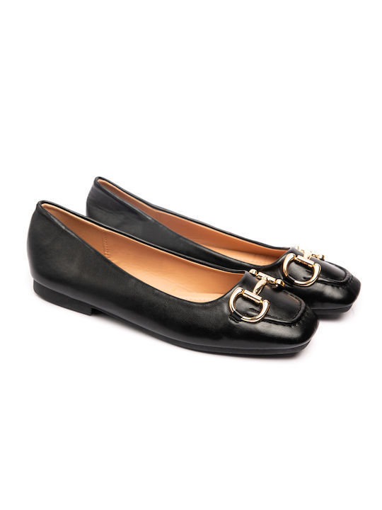 Malesa Synthetic Leather Ballerinas Black