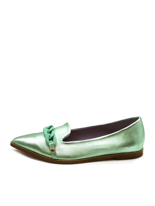 Mocasini dama în culoarea Verde