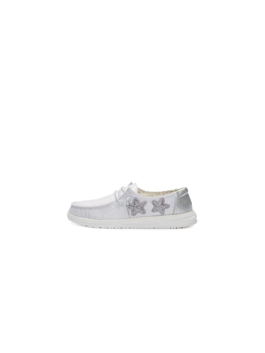 Hey Dude Wendy Youth Star Women's Moccasins Silver