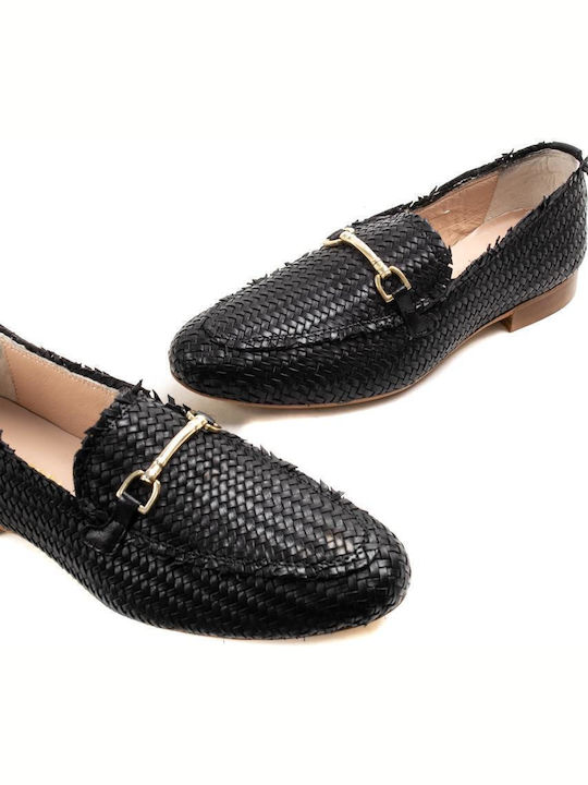 Leather Women's Loafers in Red Color