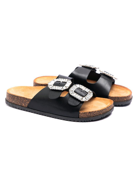 Malesa Women's Flat Sandals Anatomic in Black Color