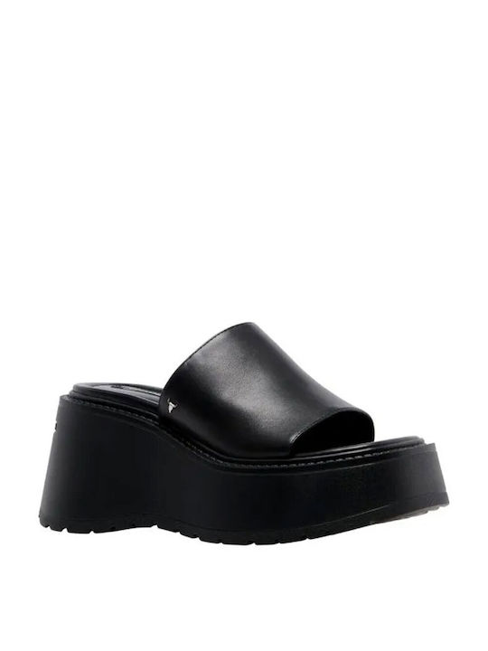 Windsor Smith Chunky Heel Leather Mules Black