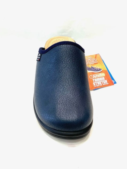 Anatomische Lederne Damen Hausschuhe Blau