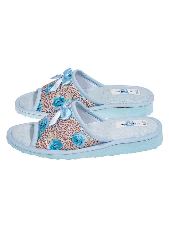 Amaryllis Slippers Winter Women's Slippers in Turquoise color