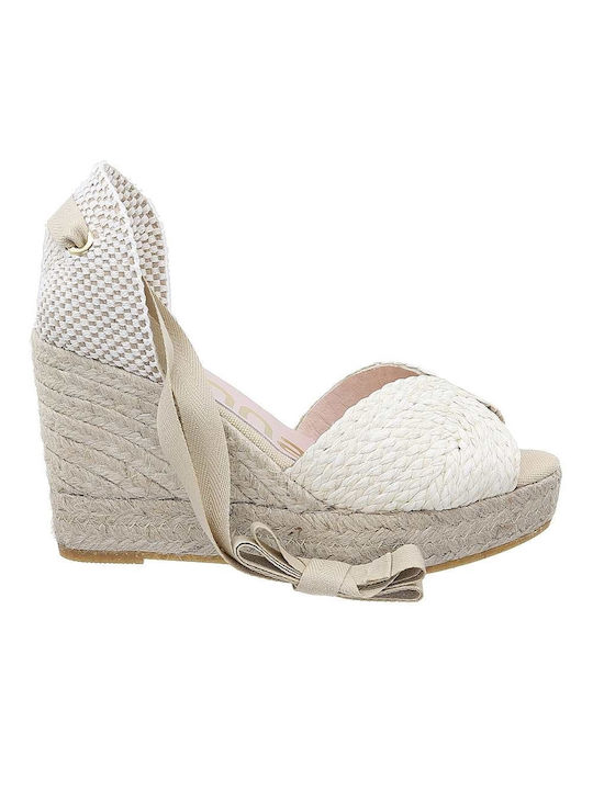 Kanna Women's Leather Platform Espadrilles White