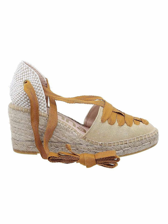 Kanna Women's Leather Platform Espadrilles Tabac Brown