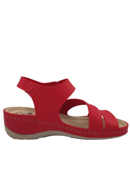 Vesna Anatomic Women's Leather Platform Shoes Red