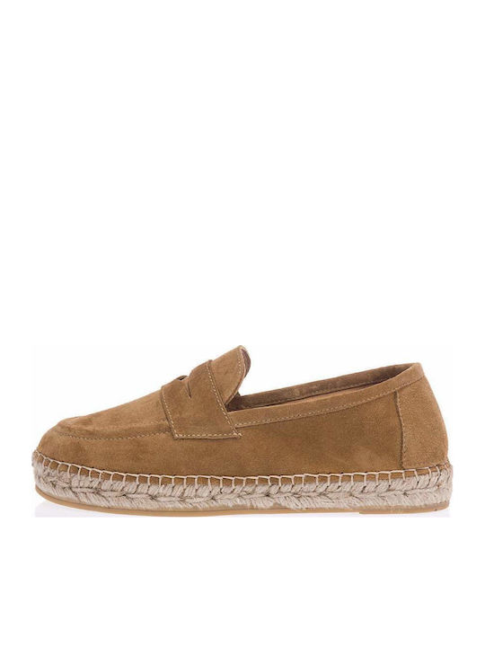 Women's Suede Espadrilles Tabac Brown