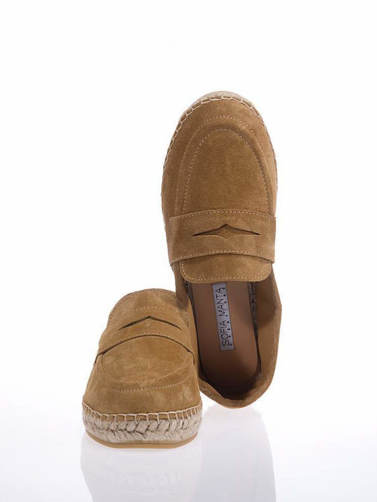 Women's Suede Espadrilles Tabac Brown