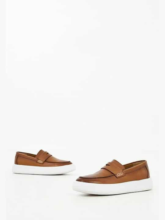 Suede Ανδρικά Μοκασίνια σε Καφέ Χρώμα
