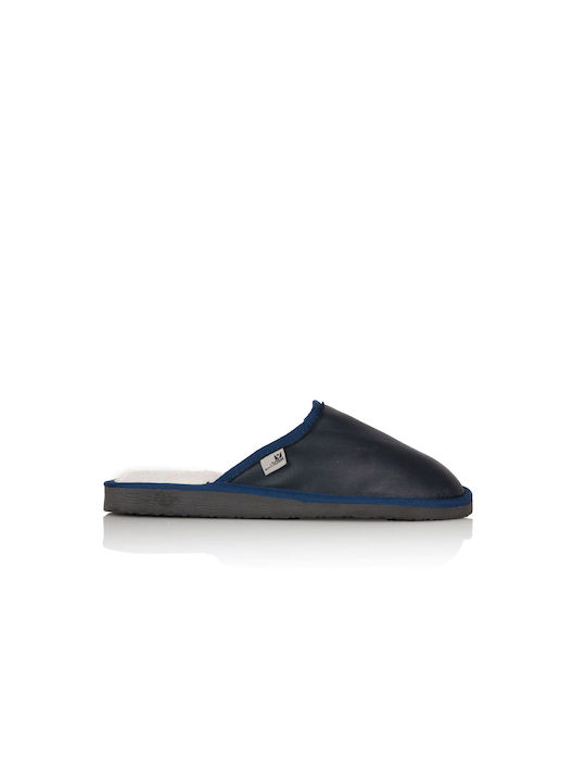 MRDline Men's Slippers with Fur Blue