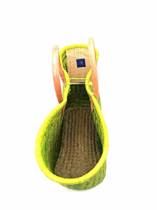 Wicker Beach Bag Green Wicker Beach Bag Green
