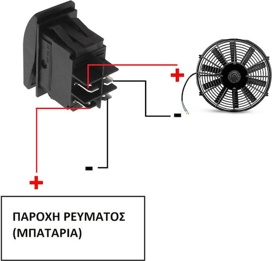 On Off Διακόπτης Rocker Αδιάβροχος Μπλε