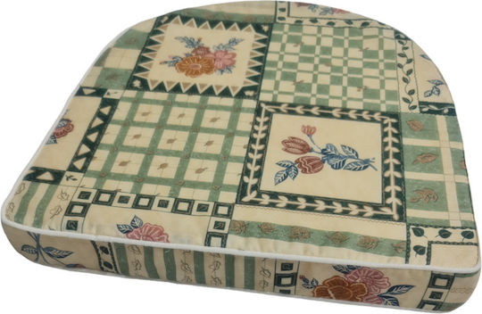 Politishome Garden Chair Cushion with Backrest Vintage Horseshoe Green 44x45cm