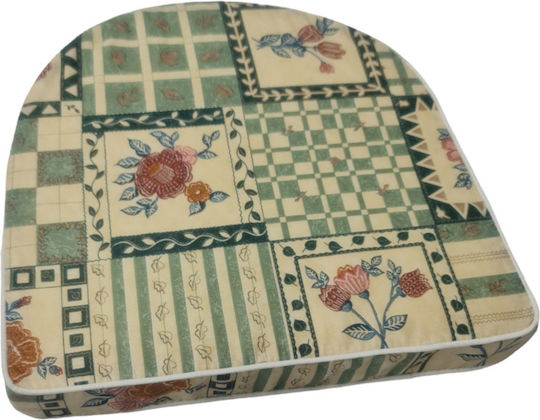 Politishome Garden Chair Cushion with Backrest Vintage Horseshoe Green 44x45cm