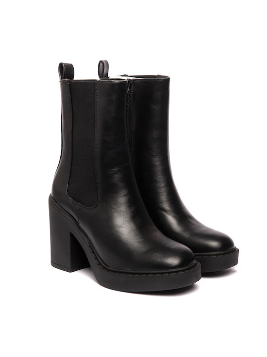 Malesa Damen Chelsea Stiefeletten Schwarz