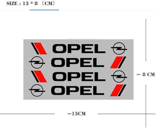 Autocolante Sigle Auto Opel pentru Jante Auto în Culoarea Alb 4buc