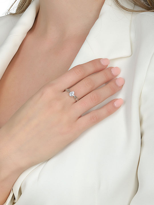 Prince Silvero Single Stone Ring From Silver