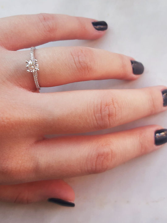 Single Stone Ring In 14K White Gold Single Stone Ring In 14K White Gold