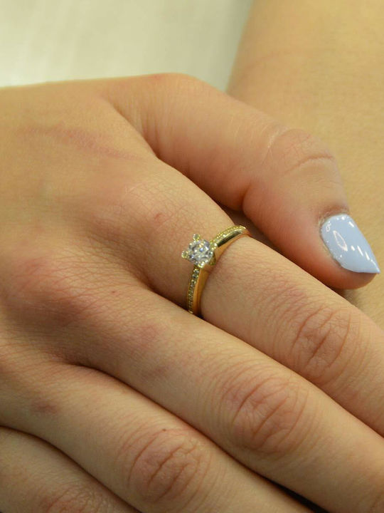 Goldjewels Μονόπετρο από Χρυσό 14K με Ζιργκόν