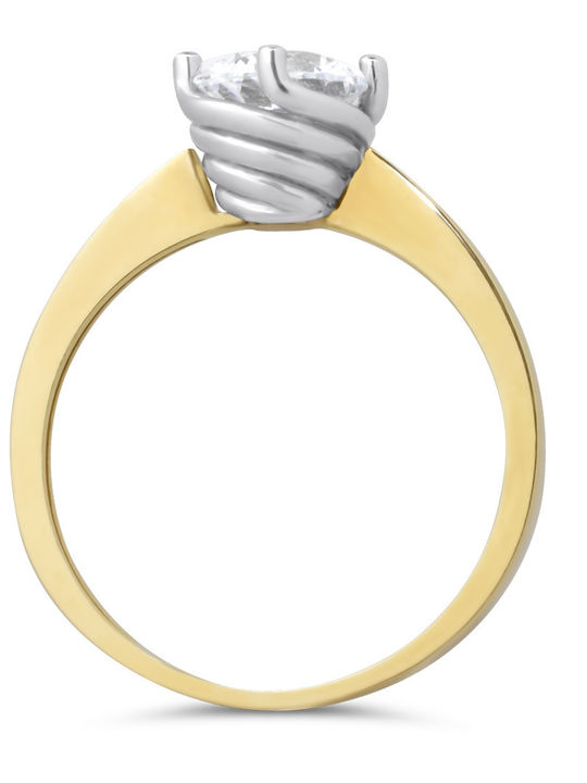 Goldjewels Single Stone Ring From 14K Gold