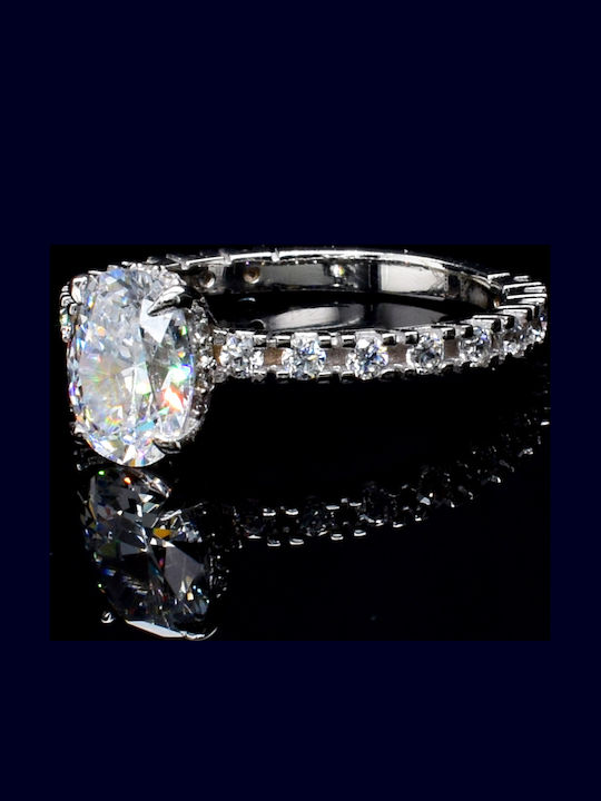 Μονόπετρο από Λευκόχρυσο 14K Μονόπετρο από Λευκόχρυσο 14K