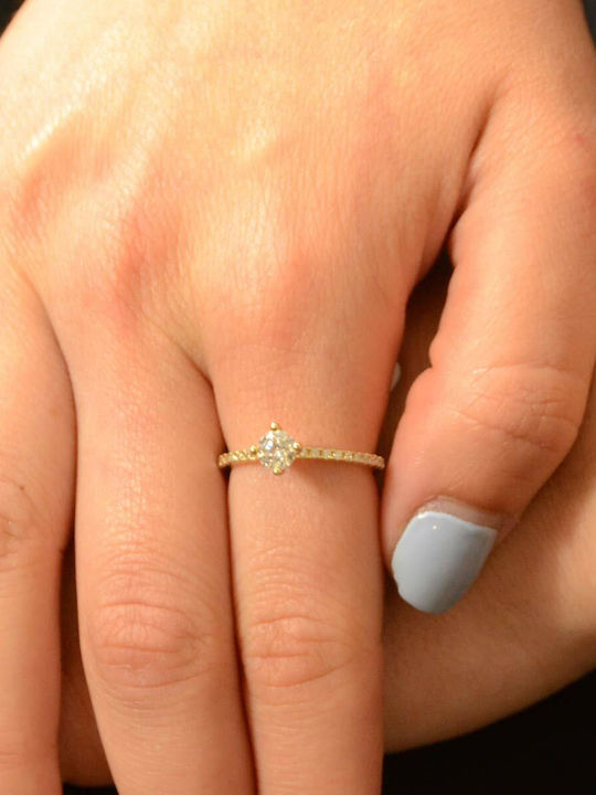 Goldjewels Single Stone Ring From 14K Gold